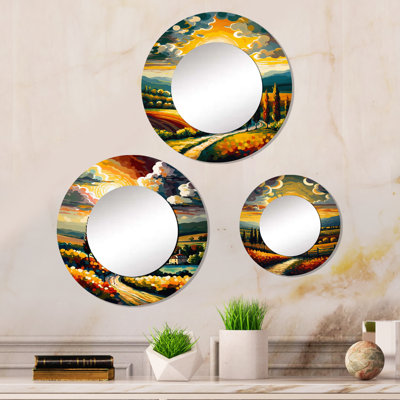 Dhanvi Metal Round Mirror