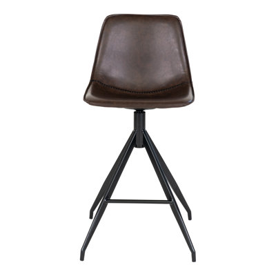 Gothia Swivel Upholstered Counter Stool with Metal Frame