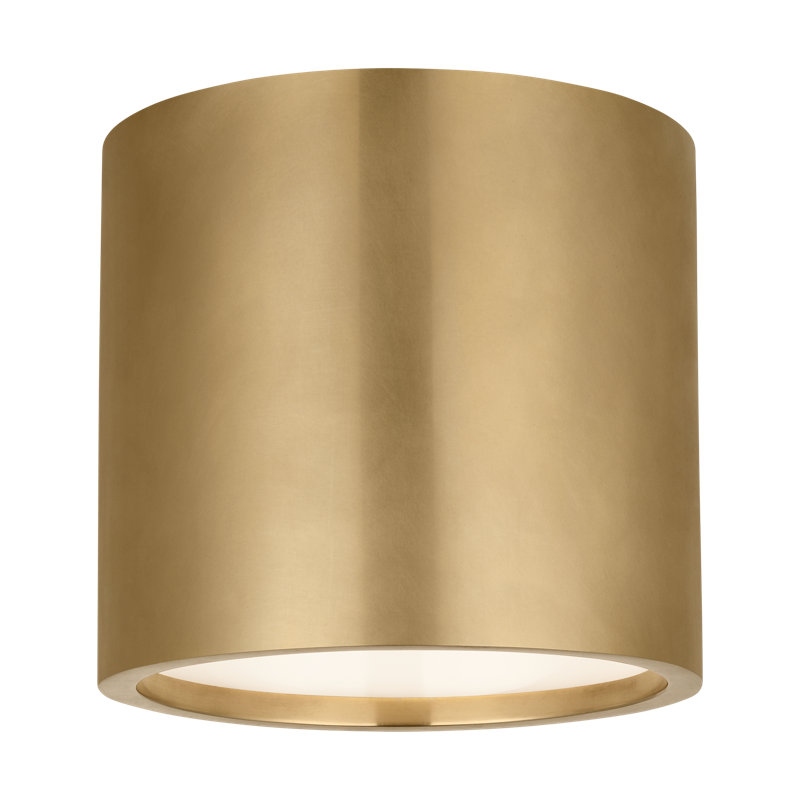 Dola 1 - Light LED Flush Mount,  Hand-Rubbed Antique Brass, Clear/Hand-Rubbed Antique Brass, 5.5" H x 6" W x 6" D