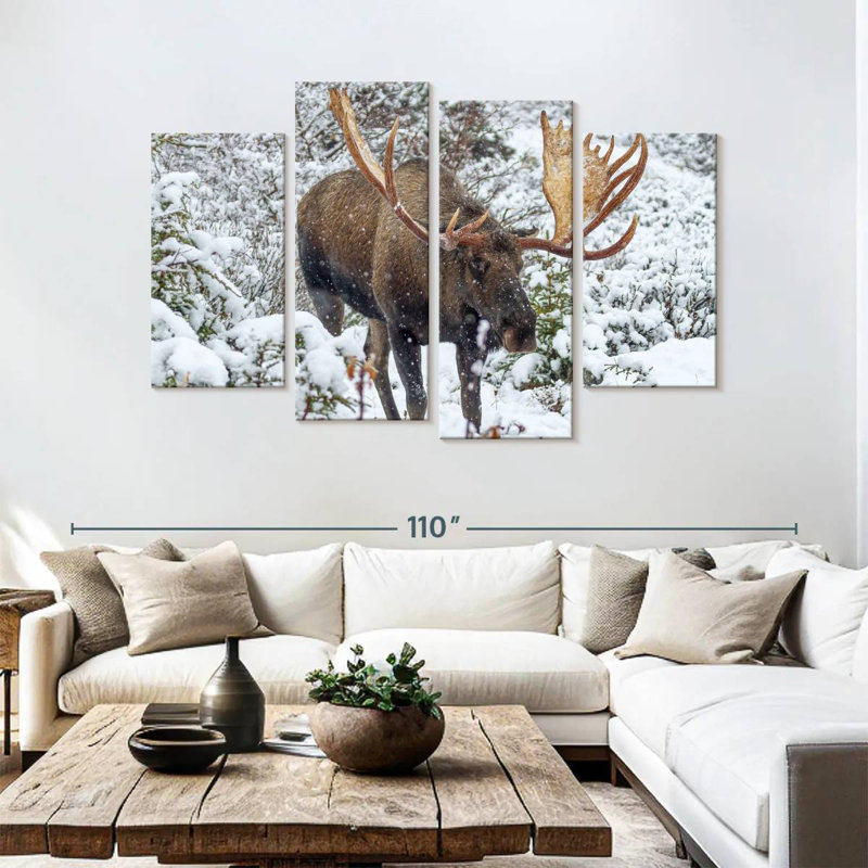 Moose In Winter, 54" H x 84" W