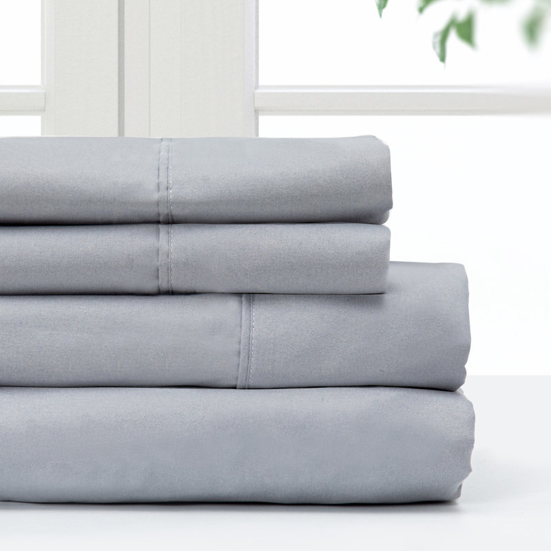 100% Polyester Sheet Set, Queen, Grey