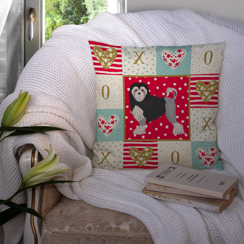 Dalmatian Love Outdoor Square Pillow Cover & Insert, Lowchen Little Lion