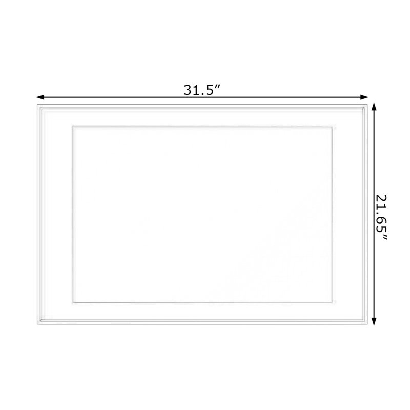 Miroir mural rectangulaire en métal, 21.65" H x 31.5" W, Red