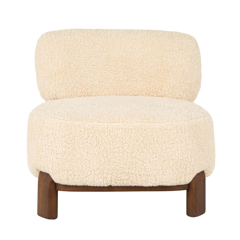 Chaise d'appoint Boucle avec base en bois et revêtement texturé
