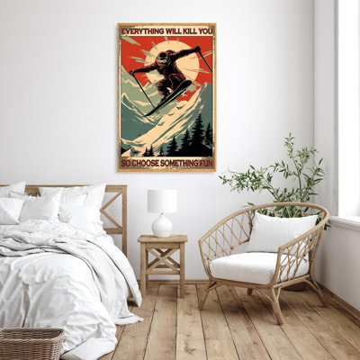 " Snowboarding So Choose Something Fun - 1 Piece Rectangle Graphic Art Print On Wrapped Canvas "
