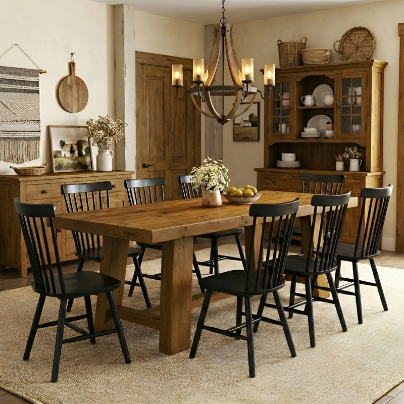 78.7'' Solid Wood Dining Table, Brown