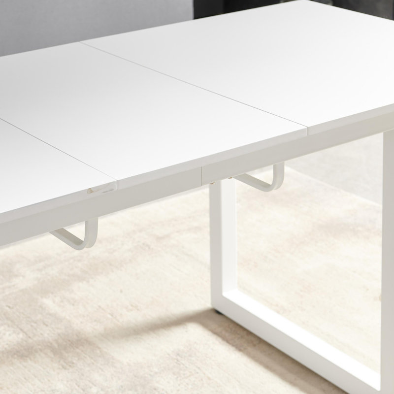 Aramais Metal Base Dining Table, Antique White