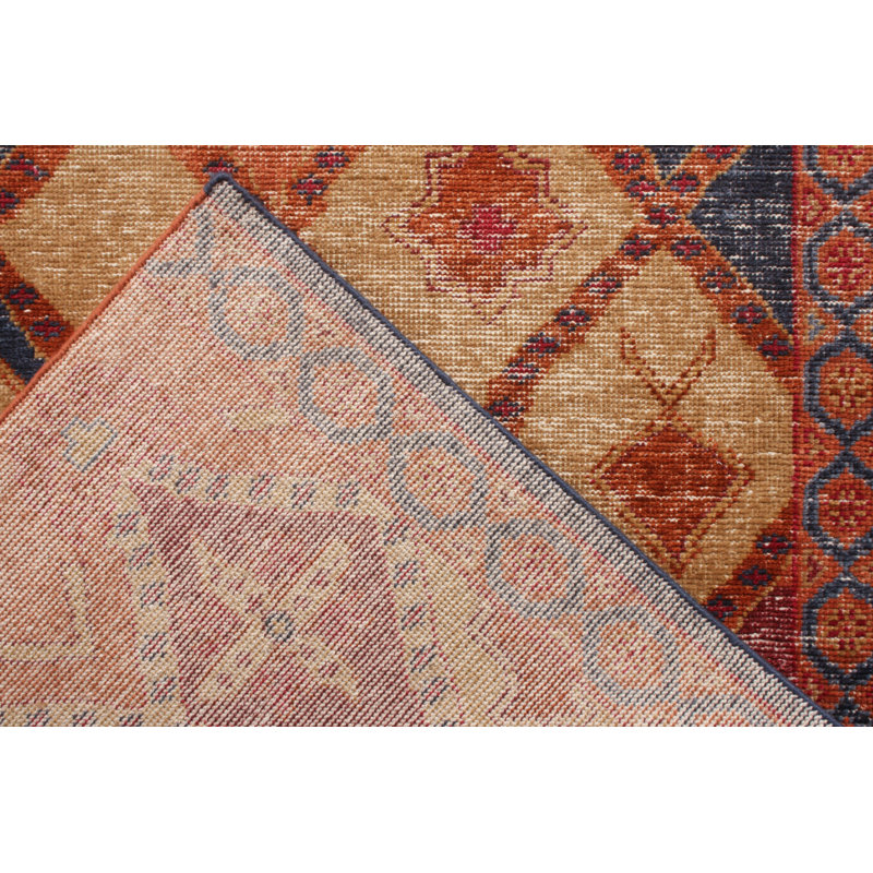 Distressed Homage Handmade Kilim Wool Geometric Area Rug, Rectangle 5' x 7'