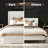  Queen Bed Frame With 53" Extra Tall Wingback Headboard, Luxury Upholstered Platform Bed, Heavy Duty Support, Noise-Free, Easy Assembly, No Box Spring Needed, Ivory White Canvas-1502703195-1502703194