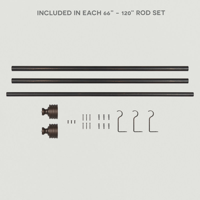 Adjustable Single Curtain Rod, Oil Rubbed Bronze