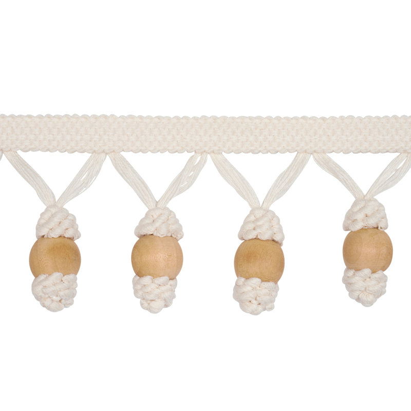 Frange boule en bois