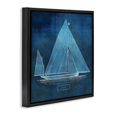 Art mural sur toile flottant, "Yawl maritime" par Susan Arnot