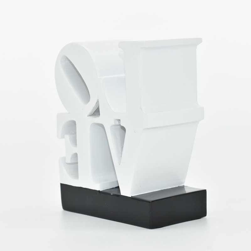 Adam & Friends Home Decor Love Sign Black Base Sculpture | 1-Piece, White