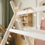 Lit pour enfant simple / double avec lumière DEL, garde-corps de sécurité à profil bas, toit amovible, fabrication en bois robuste-129527465-129527466
