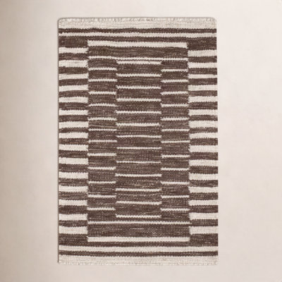 Heights Natural Hand-Woven Geometric Wool Rug
