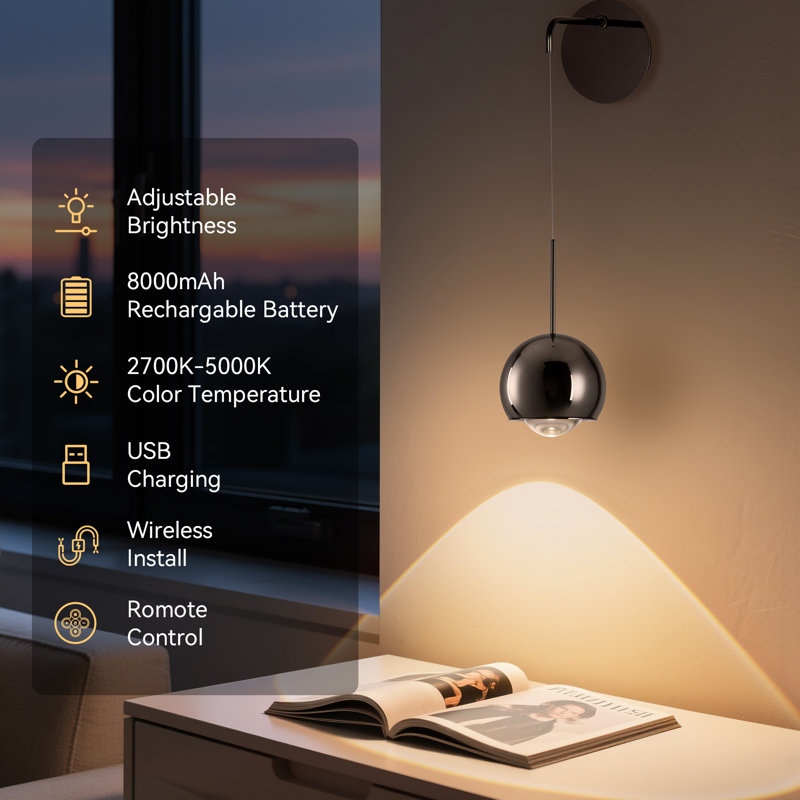 MORE 4.7" Rechargeable Wireless Wall Light 