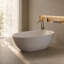 Baignoire autoportante moderne de 61 po à surface solide, baignoire de luxe en résine de couleur brun café mat, conception de trempage profond ergonomique 
