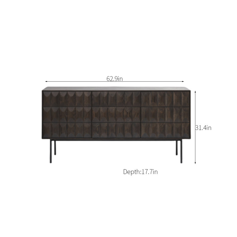 Senior Sense Retro Porch Cabinet Accent Cabinet, 31.4" H x 62.9" W x 17.7" D