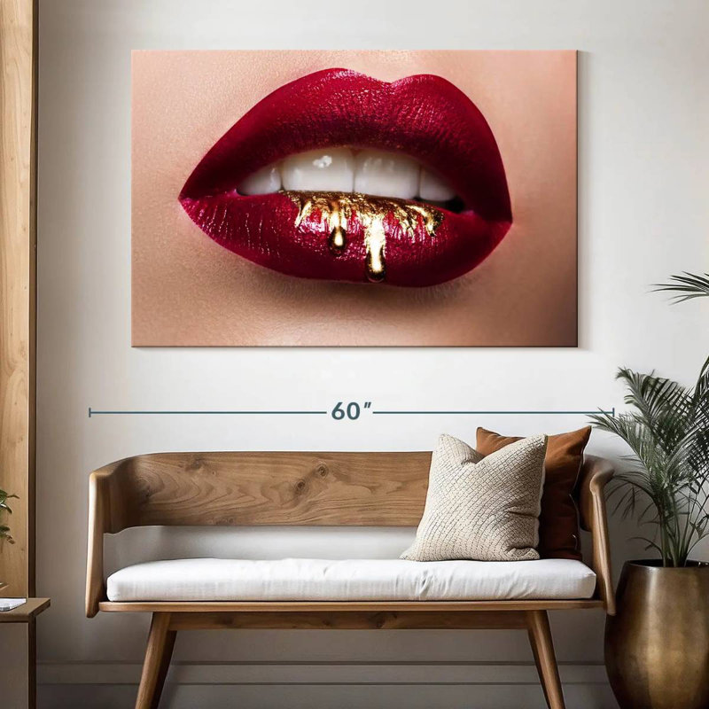 Shuttleworth Red Gold Drip Lips, 34" H x 51" W