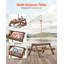 Rectangle Fir Solid Wood Outdoor with Umbrella Hole Picnic Table - 89 cm W 80 cm D