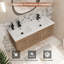 Meuble-lavabo mural double de 48 po avec plateau en résine Sharee, anti-choc, robinet économiseur d'eau, bonde escamotable Sharee