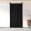 Porte de grange noire haute non assemblée et finie de 84 po de hauteur, deux portes de 24 po x 84 po avec quincaillerie de fixation supérieure pliable