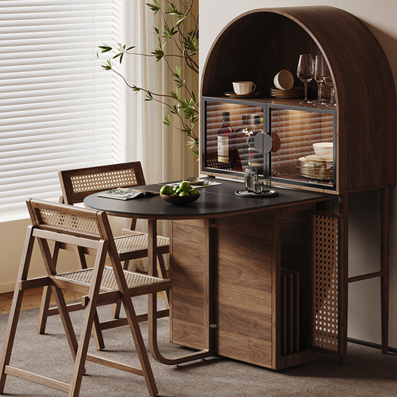 Bayou Breeze 47.24" Foldable Black Oval Dining Table