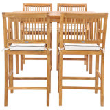 Outdoor 5 - Piece Teak Bistro Set with Cushions