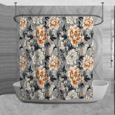 Rideau de douche à motif floral Reyhaneh
