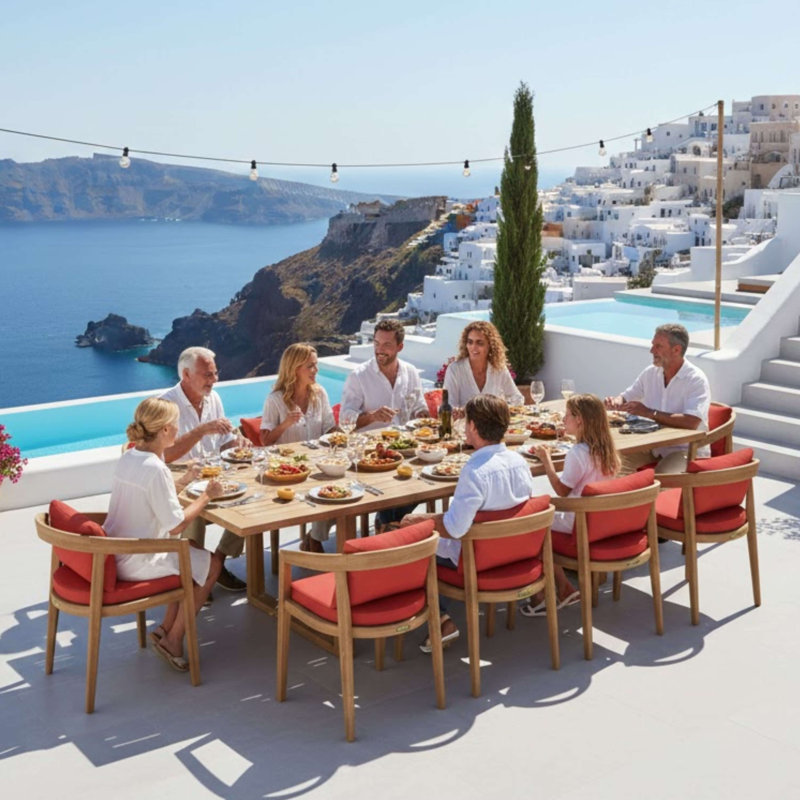 Toscana Outdoor 11 - Piece Teak Dining Set with Cushions