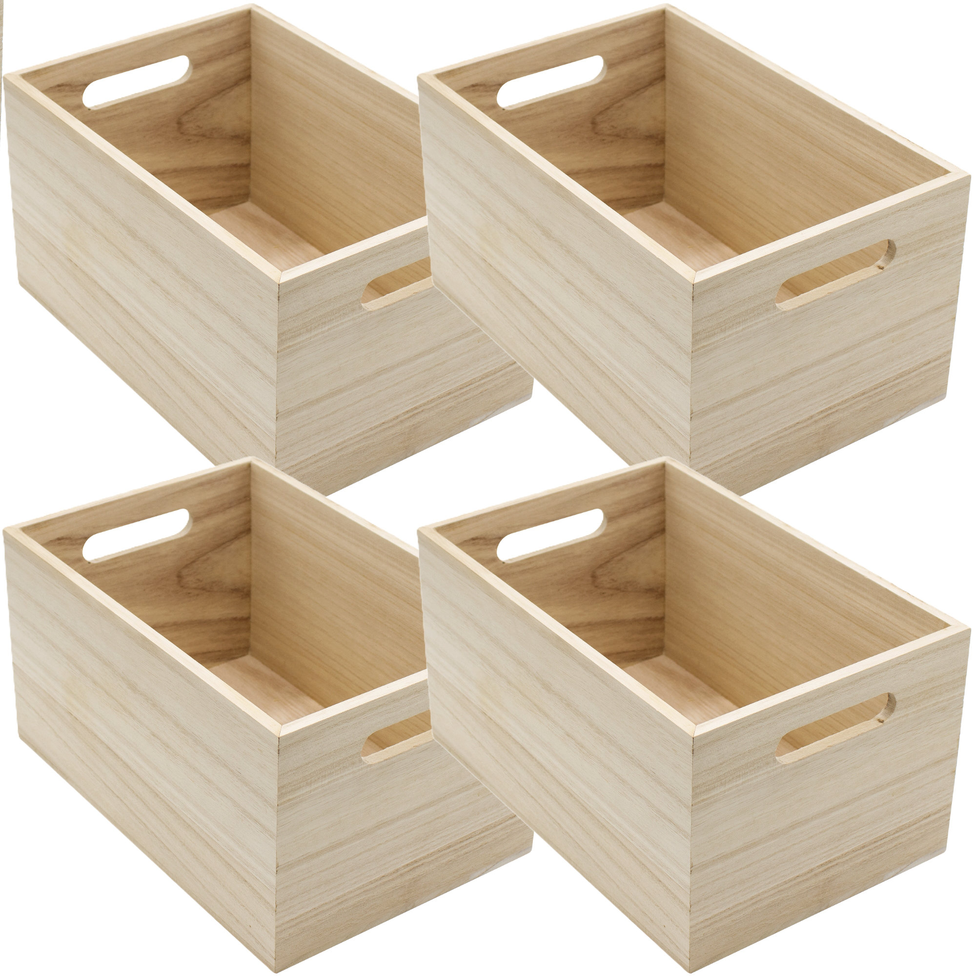 Latitude Run® Unfinished Wood Crates, Organizer Bins, Wooden Box ...
