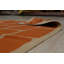 Tapis contemporain en laine tissé à plat orange Oidipous