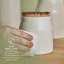 Tower Natural Life Small Ceramic Storage Jar with Weathered Cork Lid crafted from Sustainable and Natural Materials, White-87491900