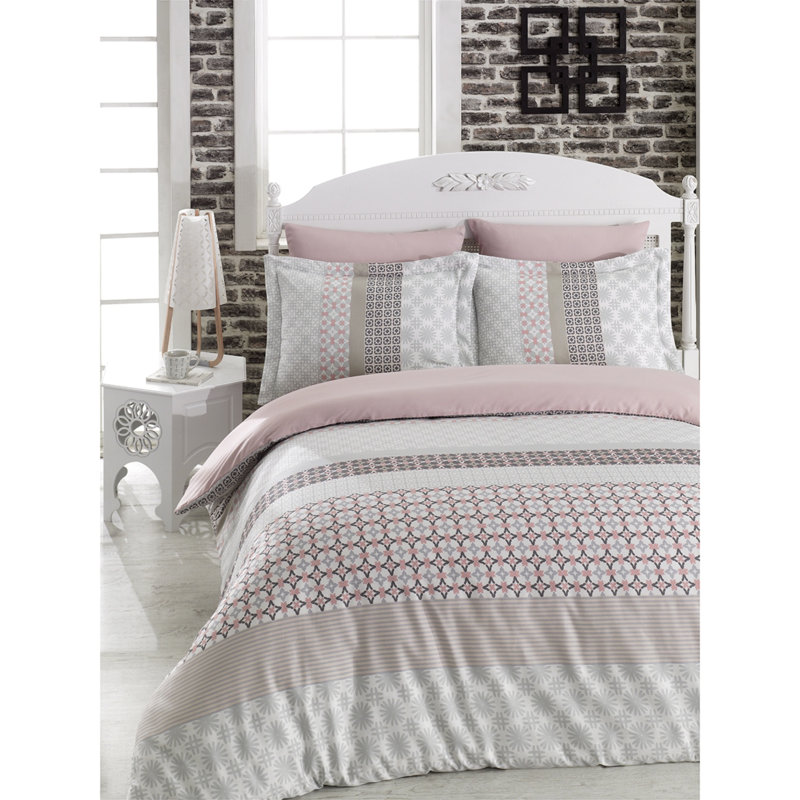 Cotton Geometric Shapes Duvet Cover, Full Duvet Cover + 2 31" x 31" Pillowcases