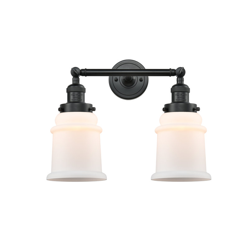 Galaviz 2 - Light Dimmable Vanity Light, Matte Black, Matte White Cased, 6 Watt Vinage LED Bulb