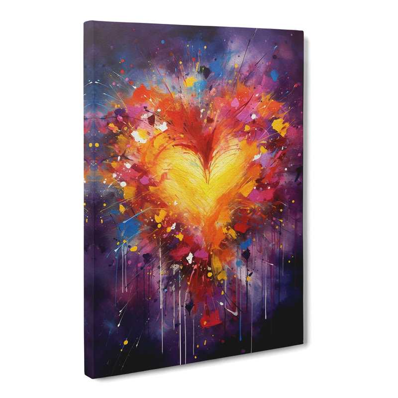 Love Heart Abstract No.3 - Wrapped Canvas, 76cm H x 50cm W x 3cm D