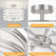 Plafonnier semi-encastré cylindrique en métal et en tissu 6 lumières 16,53 po