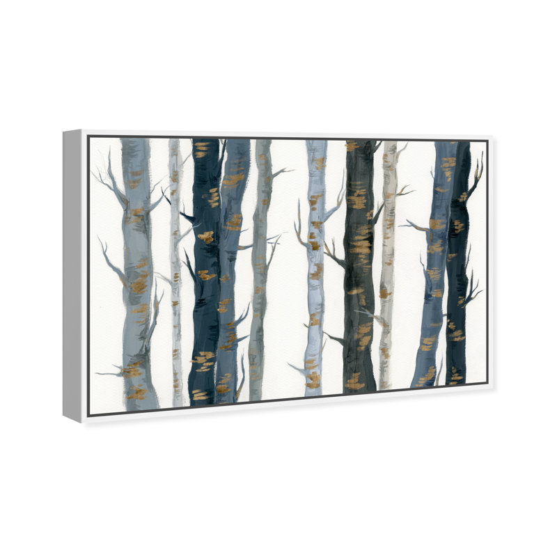 Nature et paysage derrière les bois - impression sur toile tendue, H 10 po x l 15 po, Cadre blanc