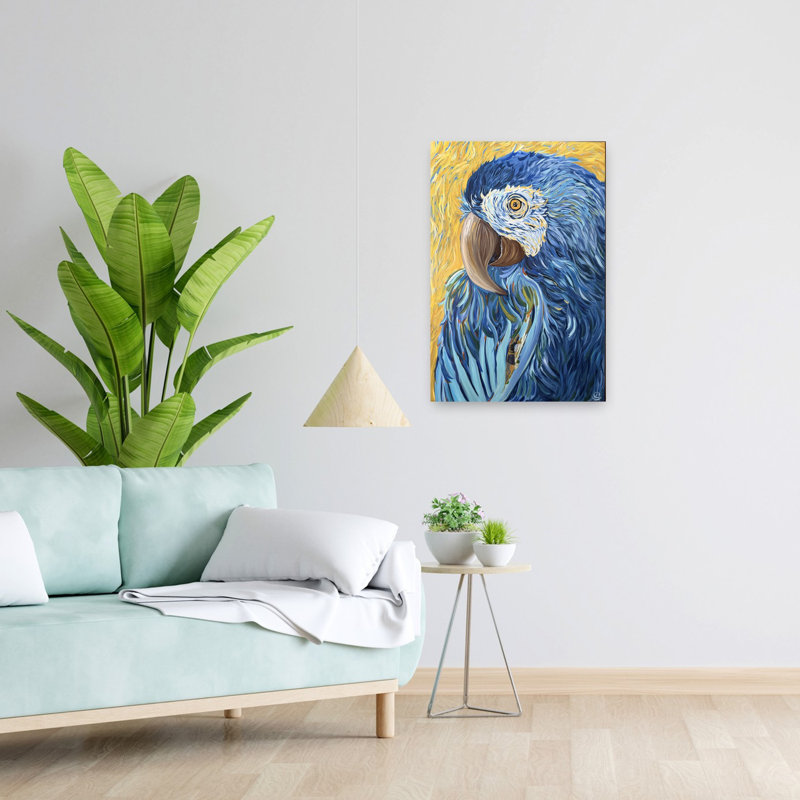 Art mural contemporain Mr. Blue, H 24 po x l 16 po