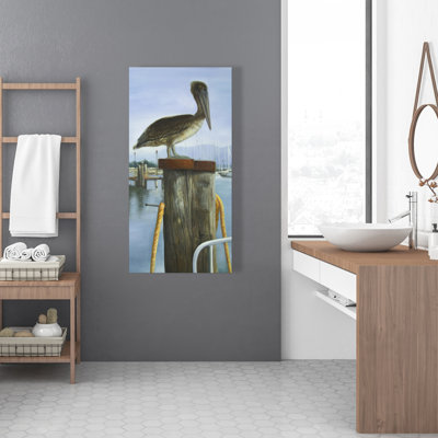 Pelican - toile bleue hyperréaliste pour la décoration intérieure | Œuvre d'art