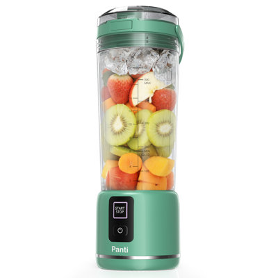 Panti  Portable Blender, 18oz. Smoothie Blender with Leakproof-Lid & Sip Spout, USB-C Rechargeable On-the-Go Blender , Dishwasher Safe Parts, Green