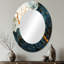 Or et vert abstrait marbre Aura I - miroir décoratif ovale abstrait sur métal-334944443