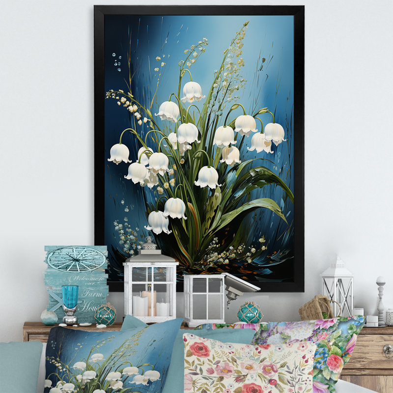 «Green Snowdrops» - impressions sur toile, H 40 po x l 30 po, Cadre simple noir