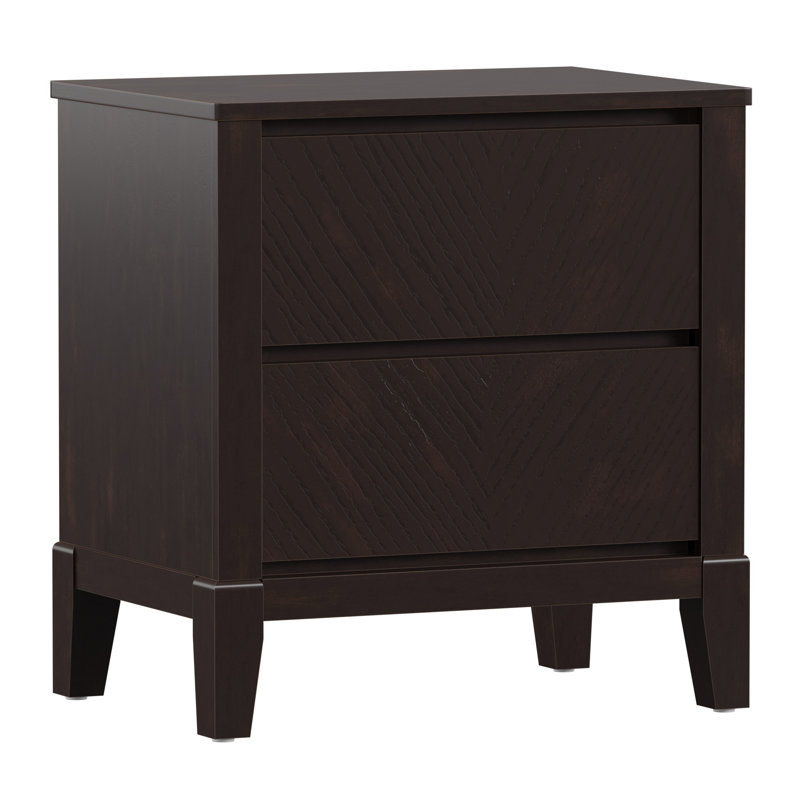 Table de chevet 2 tiroirs Oakleil, Noir antique