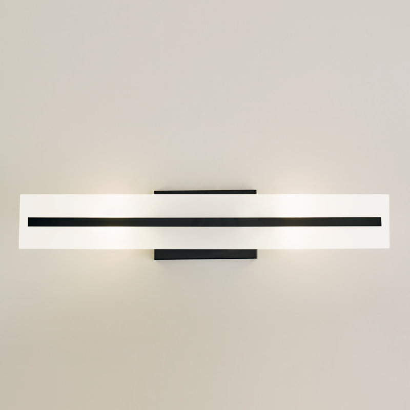 Dimmable Vanity Light, Midnight Black, 2, 7"H x 24"W x 4.88"D