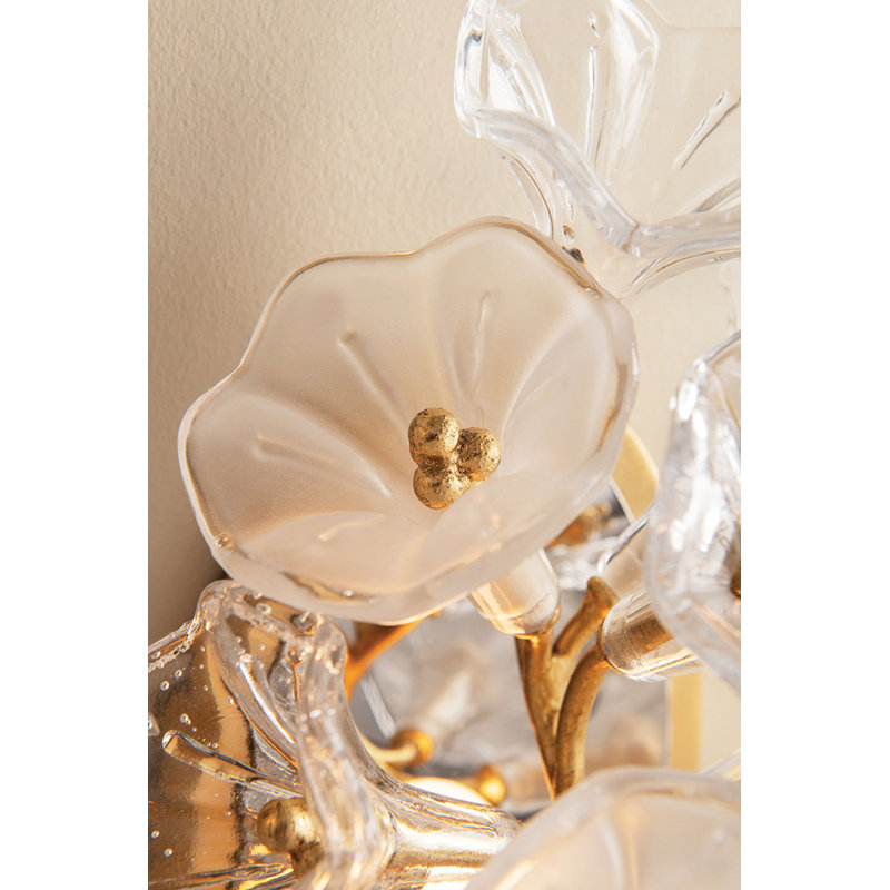 Plafonnier encastré à 1 lumière DEL Jasmine, Finition feuille d'or