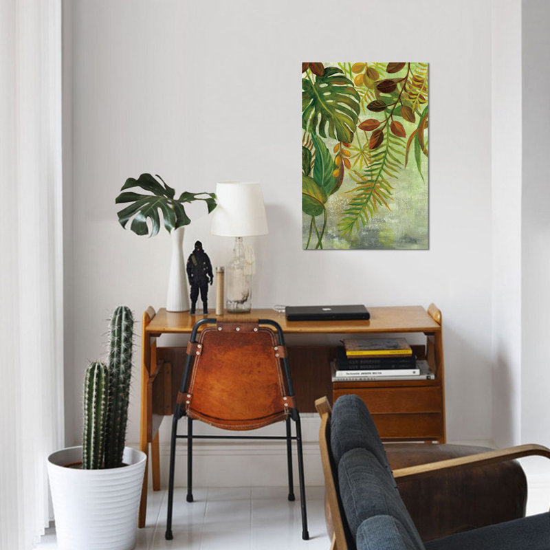 « tropical green art i », impression sur toile tendue, H 60 po x l 40po x P 1,5 po, Toile tendue, Pas de tapis