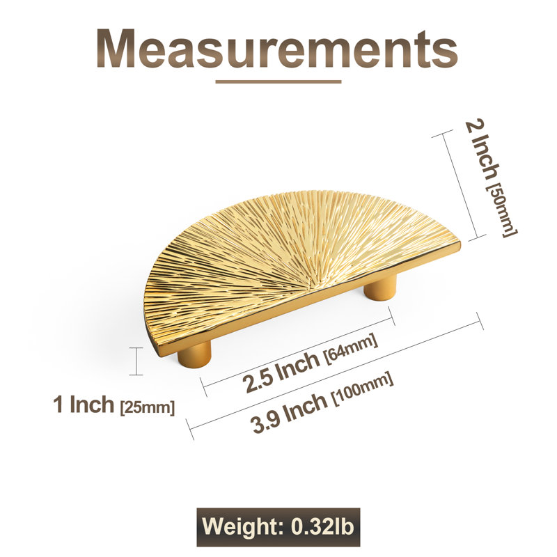 Novelty Irregular Cemicircle Handle Multipack, Rich Gold