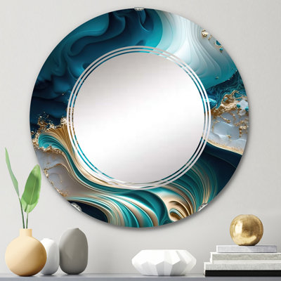 Pietrafesa Abstract Geode Turquoise III - Abstract Marble Wall Mirror