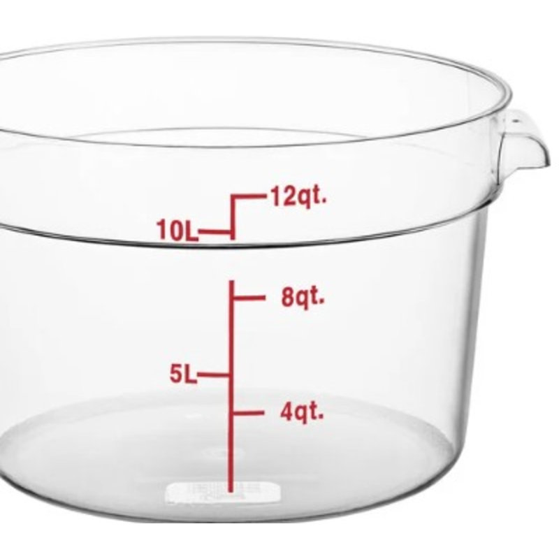Choix 12 pte Contenant alimentaire transparent en polycarbonate rond - homologué NSF, lavable au lave-vaisselle, empilable